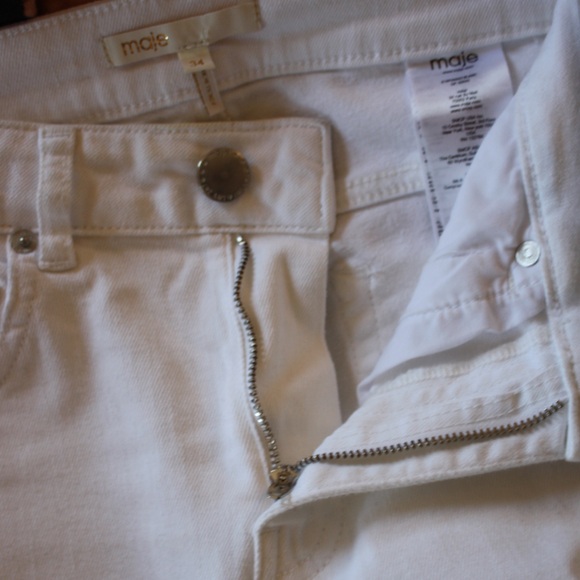 Maje Raw Hem White Jeans 🌵34 - Picture 12 of 13